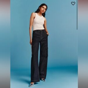 Reformation Wilder Cargo High Rise Wide Leg Jeans sz 28